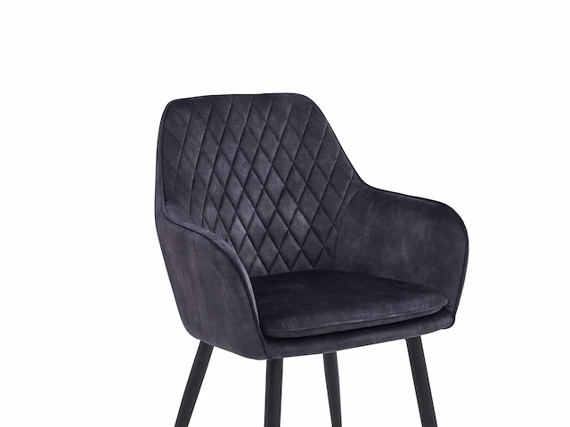 Colenis - laura eetkamerstoel - set van 6 - grijs - adoré velvet - design - industrieel - met armleuning - afbeelding 3 van  4
