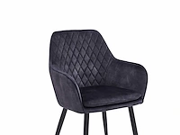 Colenis - laura eetkamerstoel - set van 6 - grijs - adoré velvet - design - industrieel - met armleuning - afbeelding 3 van  4