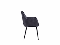 Colenis - laura eetkamerstoel - set van 6 - grijs - adoré velvet - design - industrieel - met armleuning - afbeelding 4 van  4