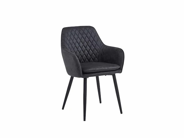 Colenis - laura eetkamerstoel - set van 6 - grijs - microfiber stof - design - industrieel - met armleuning - afbeelding 1 van  5