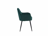 Colenis - laura eetkamerstoel - set van 6 - groen - velvet - design - industrieel - met armleuning - afbeelding 2 van  3