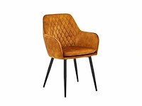 Colenis - laura eetkamerstoel - set van 6 - honey gold - adoré velvet - industrieel - met armleuning - afbeelding 1 van  5