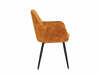 Colenis - laura eetkamerstoel - set van 6 - honey gold - adoré velvet - industrieel - met armleuning - afbeelding 4 van  5