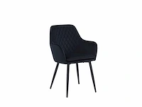 Colenis - laura eetkamerstoel - set van 6 - zwart - velvet - design - industrieel - met armleuning - afbeelding 1 van  5