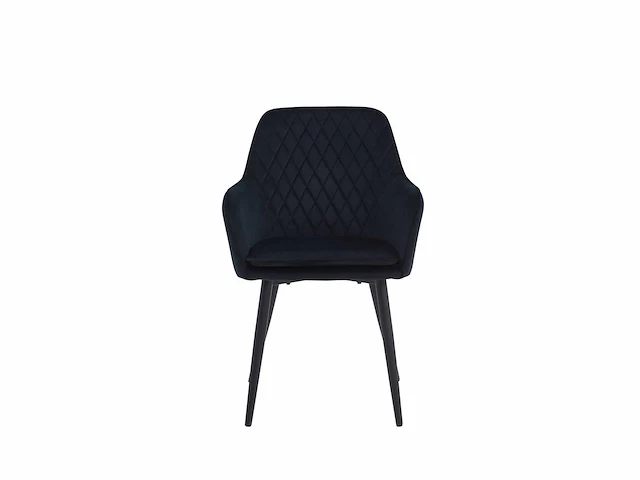 Colenis - laura eetkamerstoel - set van 6 - zwart - velvet - design - industrieel - met armleuning - afbeelding 2 van  5