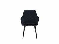 Colenis - laura eetkamerstoel - set van 6 - zwart - velvet - design - industrieel - met armleuning - afbeelding 2 van  5