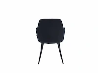 Colenis - laura eetkamerstoel - set van 6 - zwart - velvet - design - industrieel - met armleuning - afbeelding 5 van  5