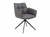 Colenis - leon eetkamerstoel - antraciet - microfiber stof - set van 6 - industrieel design - comfortabel - metalen poten - afbeelding 1 van  5