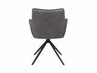 Colenis - leon eetkamerstoel - antraciet - microfiber stof - set van 6 - industrieel design - comfortabel - metalen poten - afbeelding 4 van  5