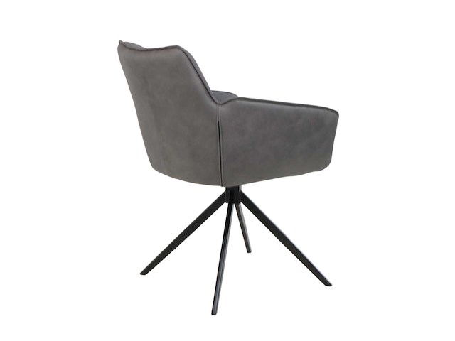 Colenis - leon eetkamerstoel - antraciet - microfiber stof - set van 6 - industrieel design - comfortabel - metalen poten - afbeelding 3 van  5