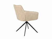 Colenis - leon eetkamerstoel - beige - microfiber stof - set van 6 - industrieel design - comfortabel - metalen poten - afbeelding 2 van  5