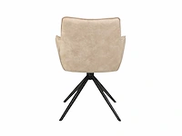 Colenis - leon eetkamerstoel - beige - microfiber stof - set van 6 - industrieel design - comfortabel - metalen poten - afbeelding 3 van  5
