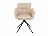 Colenis - leon eetkamerstoel - beige - microfiber stof - set van 6 - industrieel design - comfortabel - metalen poten - afbeelding 4 van  5