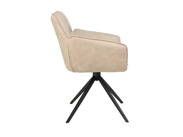 Colenis - leon eetkamerstoel - beige - microfiber stof - set van 6 - industrieel design - comfortabel - metalen poten - afbeelding 5 van  5