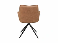Colenis - leon eetkamerstoel - cognac - microfiber stof - set van 6 - industrieel design - comfortabel - metalen poten - afbeelding 2 van  5
