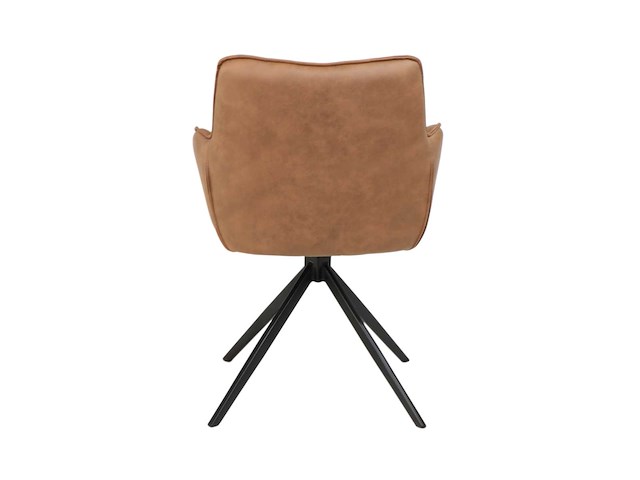 Colenis - leon eetkamerstoel - cognac - microfiber stof - set van 6 - industrieel design - comfortabel - metalen poten - afbeelding 2 van  5