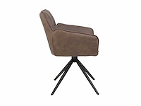 Colenis - leon eetkamerstoel - donkerbruin - microfiber stof - set van 4 - industrieel design - comfortabel - metalen poten - afbeelding 3 van  5