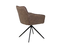 Colenis - leon eetkamerstoel - donkerbruin - microfiber stof - set van 4 - industrieel design - comfortabel - metalen poten - afbeelding 4 van  5