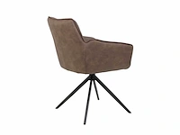 Colenis - leon eetkamerstoel - donkerbruin - microfiber stof - set van 6 - industrieel design - comfortabel - metalen poten - afbeelding 3 van  4