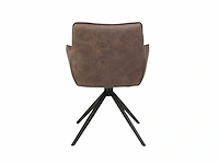 Colenis - leon eetkamerstoel - donkerbruin - microfiber stof - set van 6 - industrieel design - comfortabel - metalen poten - afbeelding 4 van  4
