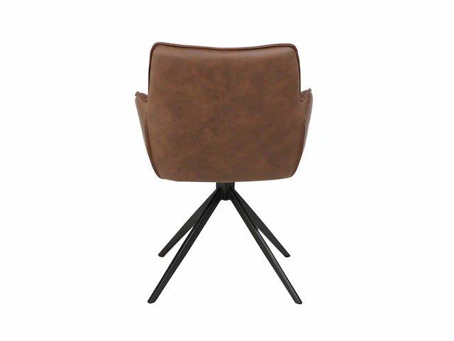 Colenis - leon eetkamerstoel - whisky bruin - microfiber stof - set van 4 - industrieel design - comfortabel - metalen poten - afbeelding 4 van  5