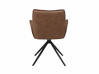Colenis - leon eetkamerstoel - whisky bruin - microfiber stof - set van 6 - industrieel design - comfortabel - metalen poten - afbeelding 3 van  4