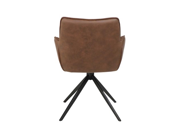 Colenis - leon eetkamerstoel - whisky bruin - microfiber stof - set van 6 - industrieel design - comfortabel - metalen poten - afbeelding 3 van  4