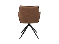 Colenis - leon eetkamerstoel - whisky bruin - microfiber stof - set van 6 - industrieel design - comfortabel - metalen poten - afbeelding 3 van  4