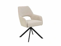 Colenis - liam eetkamerstoel - beige - bouclé stof - set van 6 - industrieel design - stijlvol en comfortabel - metalen poten - afbeelding 1 van  4
