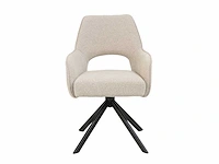 Colenis - liam eetkamerstoel - beige - bouclé stof - set van 6 - industrieel design - stijlvol en comfortabel - metalen poten - afbeelding 2 van  4
