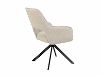Colenis - liam eetkamerstoel - beige - bouclé stof - set van 6 - industrieel design - stijlvol en comfortabel - metalen poten - afbeelding 3 van  4