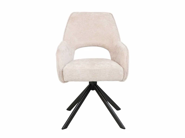 Colenis - liam eetkamerstoel - beige - chenille stof - set van 4 - industrieel design - stijlvol en comfortabel - metalen poten - afbeelding 2 van  4