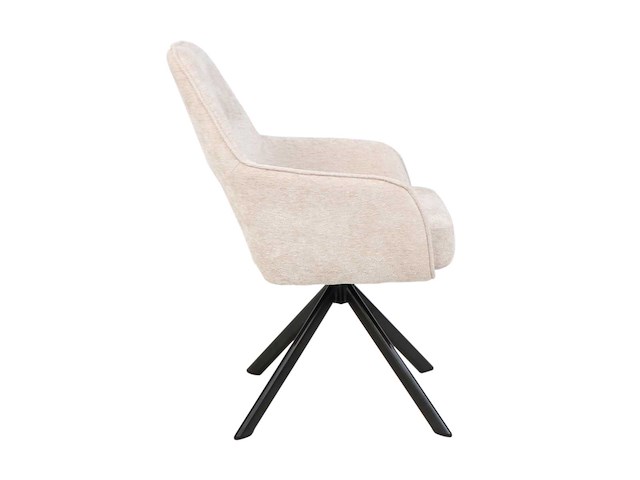 Colenis - liam eetkamerstoel - beige - chenille stof - set van 6 - industrieel design - stijlvol en comfortabel - metalen poten - afbeelding 3 van  4