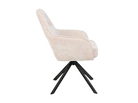 Colenis - liam eetkamerstoel - beige - chenille stof - set van 6 - industrieel design - stijlvol en comfortabel - metalen poten - afbeelding 3 van  4