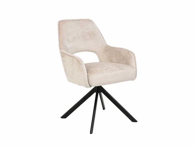 Colenis - liam eetkamerstoel - licht taupe - chenille stof - set van 4 - industrieel design - stijlvol en comfortabel - metalen poten - afbeelding 1 van  5