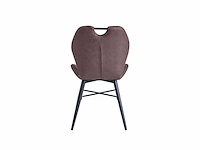 Colenis - lima eetkamerstoel - set van 4 - bruin - microfiber stof - zwarte poten - afbeelding 2 van  3