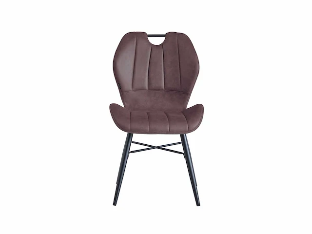 Colenis - lima eetkamerstoel - set van 6 - bruin - microfiber stof - zwarte poten - afbeelding 2 van  4