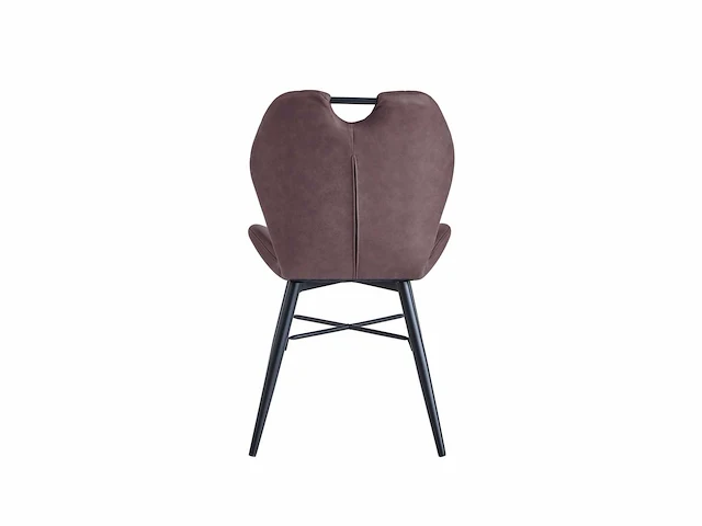Colenis - lima eetkamerstoel - set van 6 - bruin - microfiber stof - zwarte poten - afbeelding 3 van  4