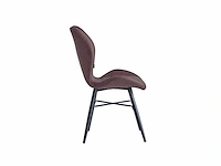 Colenis - lima eetkamerstoel - set van 6 - bruin - microfiber stof - zwarte poten - afbeelding 4 van  4