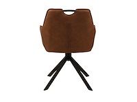 Colenis - lucas eetkamerstoel - set van 4 - stoelen - cognac - microfiber bekleding - gestoffeerde zitting - metalen poten - afbeelding 5 van  5