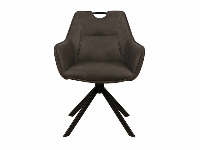 Colenis - lucas eetkamerstoel - set van 6 - stoelen - antraciet - microfiber bekleding - gestoffeerde zitting - metalen poten - afbeelding 5 van  5