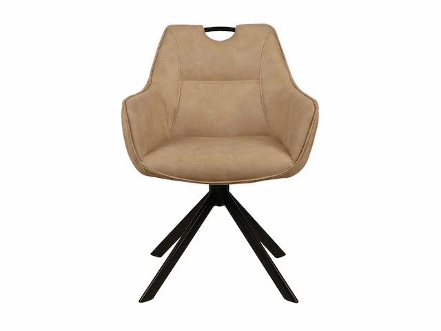 Colenis - lucas eetkamerstoel - set van 6 - stoelen - beige - microfiber bekleding - gestoffeerde zitting - metalen poten - eetkamerstoelen - afbeelding 2 van  5