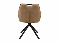 Colenis - lucas eetkamerstoel - set van 6 - stoelen - beige - microfiber bekleding - gestoffeerde zitting - metalen poten - eetkamerstoelen - afbeelding 5 van  5