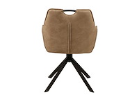 Colenis - lucas eetkamerstoel - set van 6 - stoelen - beige - microfiber bekleding - gestoffeerde zitting - metalen poten - eetkamerstoelen - afbeelding 5 van  5