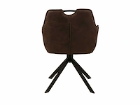 Colenis - lucas eetkamerstoel - set van 6 - stoelen - bruin - microfiber bekleding - gestoffeerde zitting - metalen poten - afbeelding 5 van  5