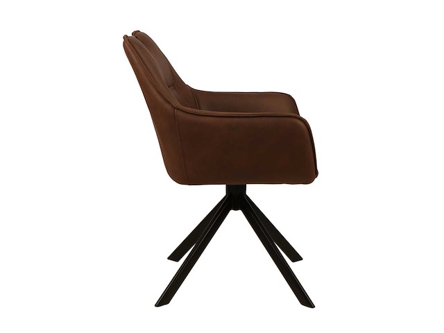 Colenis - lucas eetkamerstoel - set van 6 - stoelen - whisky bruin - microfiber bekleding - gestoffeerde zitting - metalen poten - afbeelding 3 van  4