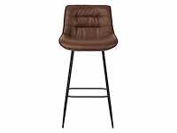 Colenis - manila barkruk - set van 4 - bruin - microfiber stof- zonder armleuning - afbeelding 2 van  4