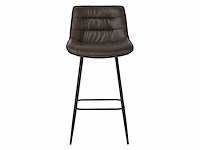 Colenis - manila barkruk - set van 6 - donkerbruin - microfiber stof- zonder armleuning - afbeelding 3 van  5