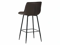 Colenis - manila barkruk - set van 6 - donkerbruin - microfiber stof- zonder armleuning - afbeelding 5 van  5