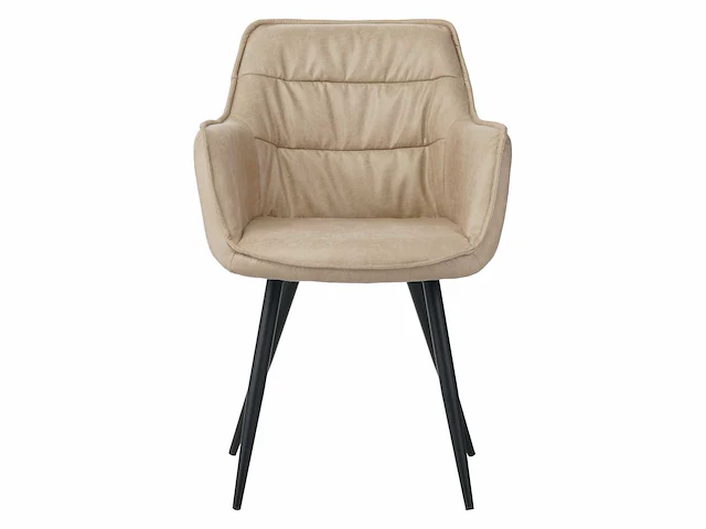 Colenis - manila eetkamerstoel - set van 4 - beige - microfiber stof- industrieel - met armleuning - afbeelding 2 van  5